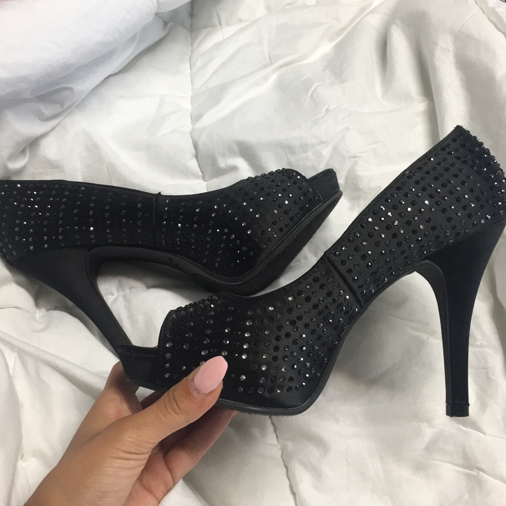 Black studded high heels